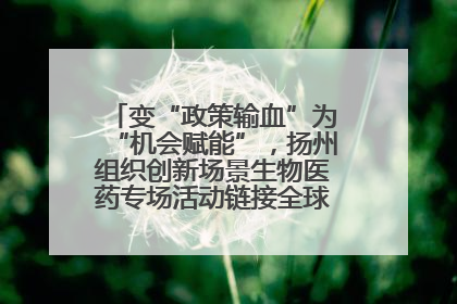 变“政策输血”为“机会赋能”，扬州组织创新场景生物医药专场活动链接全球“隐形冠军”