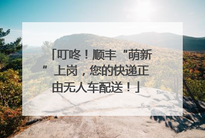 叮咚！顺丰“萌新”上岗，您的快递正由无人车配送！