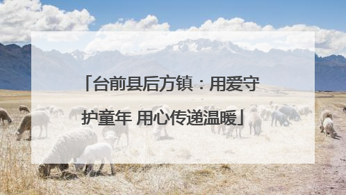台前县后方镇：用爱守护童年 用心传递温暖
