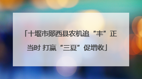 十堰市郧西县农机追“丰”正当时 打赢“三夏”促增收