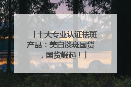十大专业认证祛斑产品：美白淡斑国货，国货崛起！