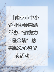 南京市中小企业协会圆满举办“聚微力·暖金陵”慈善献爱心暨义卖活动