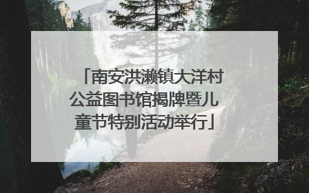 南安洪濑镇大洋村公益图书馆揭牌暨儿童节特别活动举行