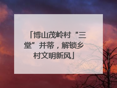 博山茂岭村“三堂”并蒂，解锁乡村文明新风