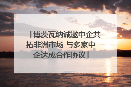 博茨瓦纳诚邀中企共拓非洲市场 与多家中企达成合作协议