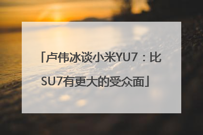 卢伟冰谈小米YU7：比SU7有更大的受众面