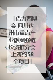 借力西博会 四川达州市重点产业融圈强链投资推介会上签约58个项目