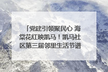 党建引领聚民心 海棠花红映凯马！凯马社区第三届邻里生活节谱写幸福新篇章