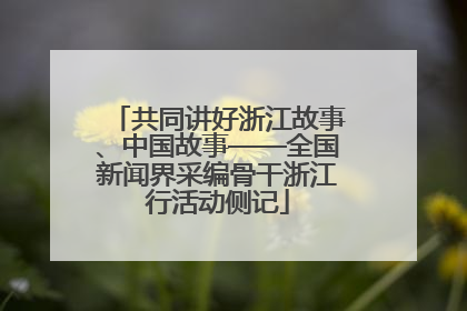 共同讲好浙江故事、中国故事——全国新闻界采编骨干浙江行活动侧记