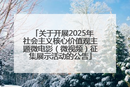 关于开展2025年社会主义核心价值观主题微电影（微视频）征集展示活动的公告