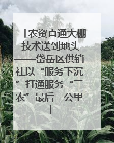 农资直通大棚 技术送到地头——岱岳区供销社以“服务下沉”打通服务“三农”最后一公里