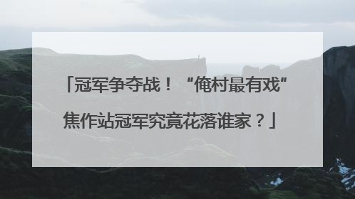冠军争夺战！“俺村最有戏” 焦作站冠军究竟花落谁家？
