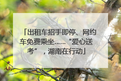 出租车招手即停、网约车免费乘坐……“爱心送考”，湖南在行动