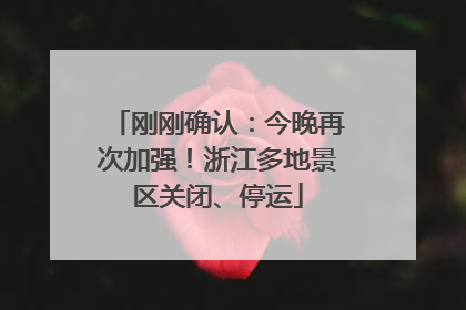 刚刚确认：今晚再次加强！浙江多地景区关闭、停运