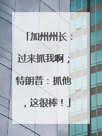加州州长：过来抓我啊；特朗普：抓他，这很棒！