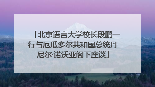 北京语言大学校长段鹏一行与厄瓜多尔共和国总统丹尼尔·诺沃亚阁下座谈