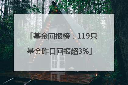 基金回报榜：119只基金昨日回报超3%