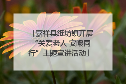 嘉祥县纸坊镇开展“关爱老人 安暖同行”主题宣讲活动