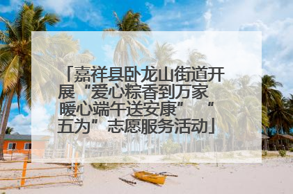 嘉祥县卧龙山街道开展“爱心粽香到万家 暖心端午送安康” “五为”志愿服务活动