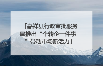 嘉祥县行政审批服务局推出“个转企一件事”带动市场新活力
