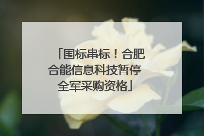 围标串标！合肥合能信息科技暂停全军采购资格