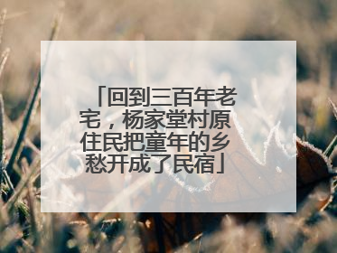 回到三百年老宅，杨家堂村原住民把童年的乡愁开成了民宿