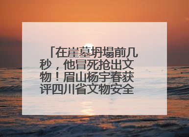 在崖墓坍塌前几秒，他冒死抢出文物！眉山杨宇春获评四川省文物安全守护者