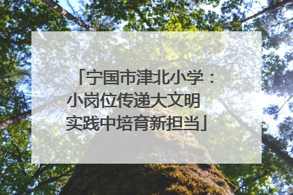 宁国市津北小学：小岗位传递大文明 实践中培育新担当