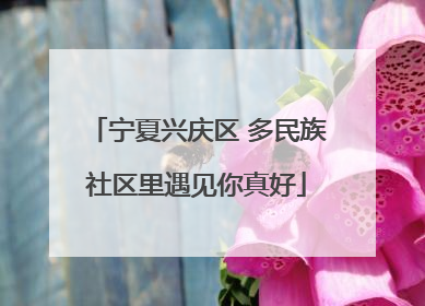 宁夏兴庆区 多民族社区里遇见你真好