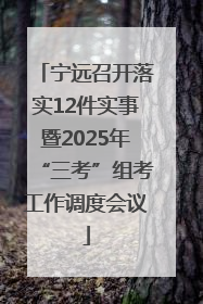 宁远召开落实12件实事暨2025年“三考”组考工作调度会议