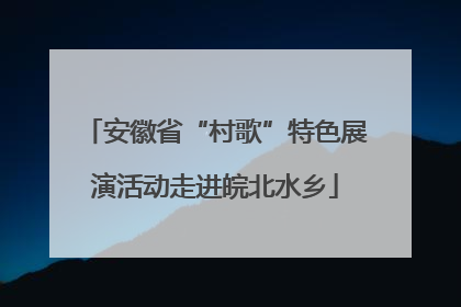 安徽省“村歌”特色展演活动走进皖北水乡