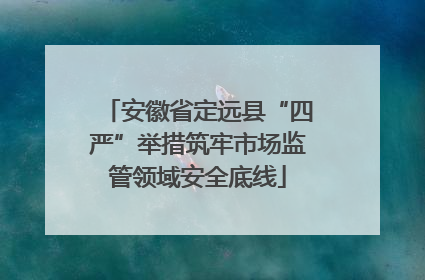 安徽省定远县“四严”举措筑牢市场监管领域安全底线