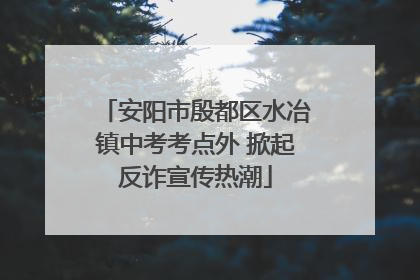 安阳市殷都区水冶镇中考考点外 掀起反诈宣传热潮