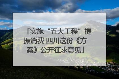 实施“五大工程”提振消费 四川这份《方案》公开征求意见