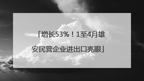 增长53%！1至4月雄安民营企业进出口亮眼