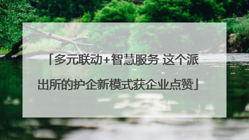 多元联动+智慧服务 这个派出所的护企新模式获企业点赞