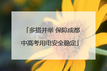 多措并举 保障成都中高考用电安全稳定