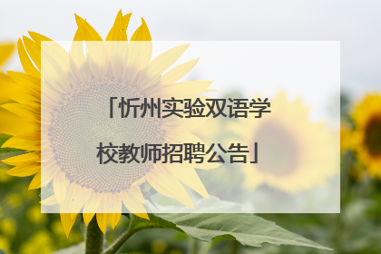 忻州实验双语学校教师招聘公告