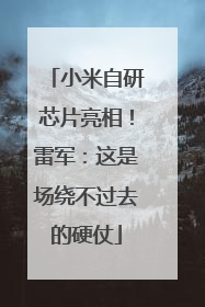 小米自研芯片亮相！雷军：这是场绕不过去的硬仗