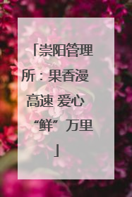 崇阳管理所：果香漫高速 爱心“鲜”万里