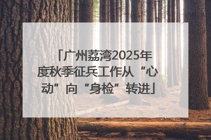 广州荔湾2025年度秋季征兵工作从“心动”向“身检”转进