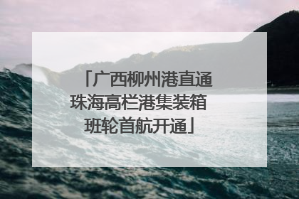 广西柳州港直通珠海高栏港集装箱班轮首航开通