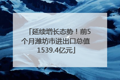 延续增长态势！前5个月潍坊市进出口总值1539.4亿元