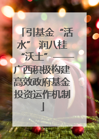 引基金“活水” 润八桂“沃土”——广西积极构建高效政府基金投资运作机制