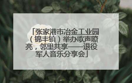 张家港市冶金工业园（锦丰镇）举办歌声嘹亮，邻里共享——退役军人音乐分享会