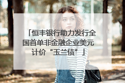 恒丰银行助力发行全国首单非金融企业美元计价“玉兰债”