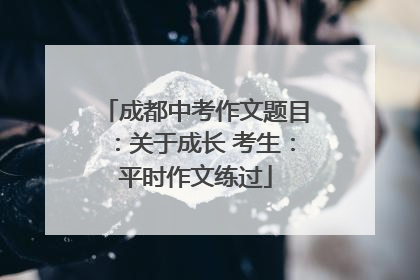 成都中考作文题目：关于成长 考生：平时作文练过