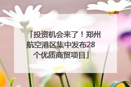 投资机会来了！郑州航空港区集中发布28个优质商贸项目