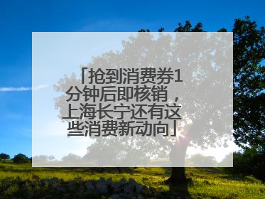 抢到消费券1分钟后即核销，上海长宁还有这些消费新动向