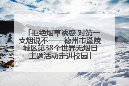 拒绝烟草诱惑 对第一支烟说不——德州市暨陵城区第38个世界无烟日主题活动走进校园
